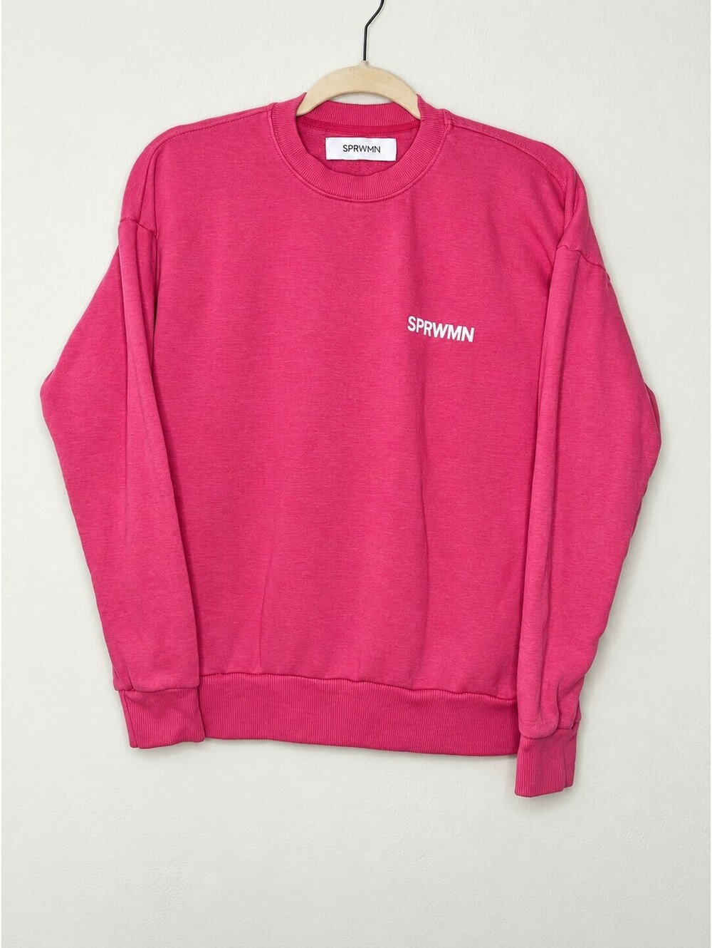 SPRWMN Tiny Logo Oversized Crewneck Sweatshirt Pink Size XS $200
